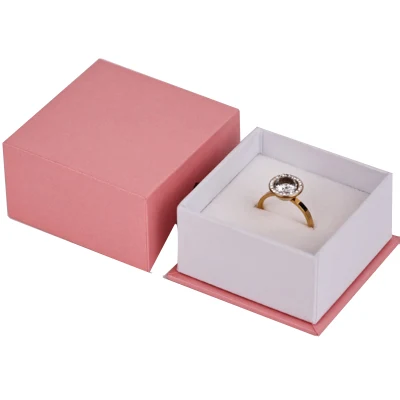 Оптовая цена по лучшей цене из жесткого картона, розовая коробка для сережек и колец для ювелирных изделий